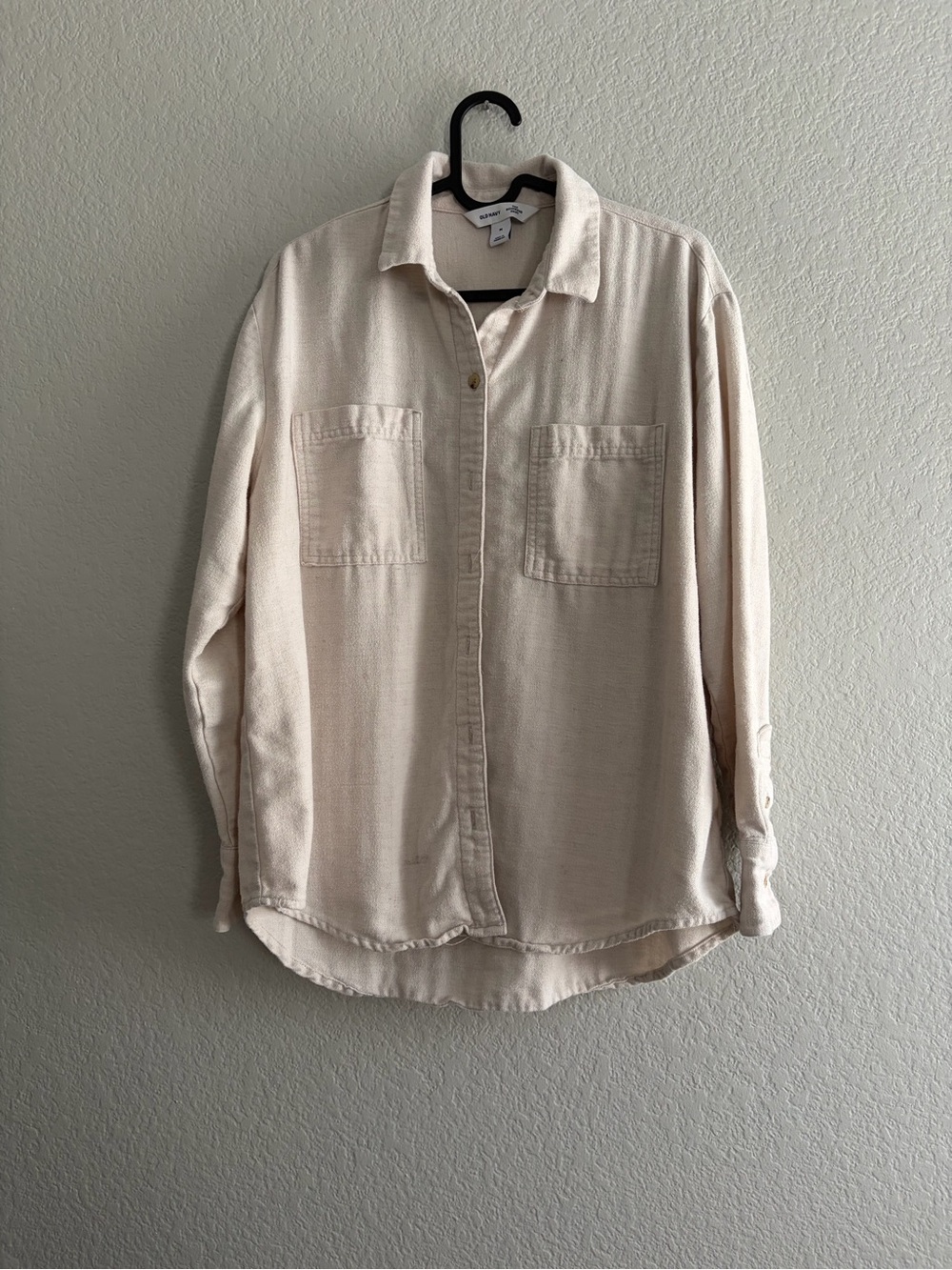 Old Navy Light Cream Button-Front Shacket